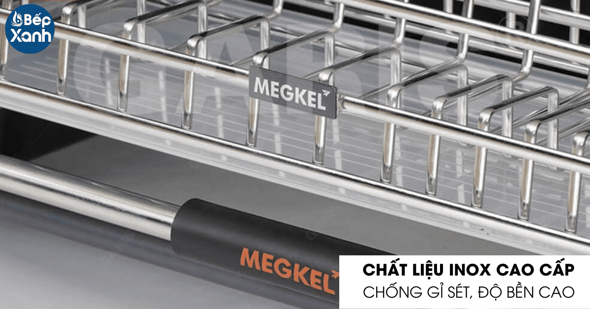Kệ bát đĩa nâng hạ Garis ML06.90V chất liệu Inox cao cấp