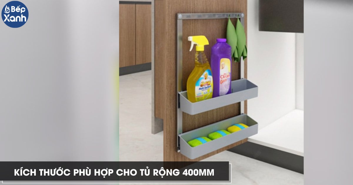 Kệ đựng chai lọ tẩy rửa Garis MU05.40 kích thước phù hợp tủ rộng 400mm