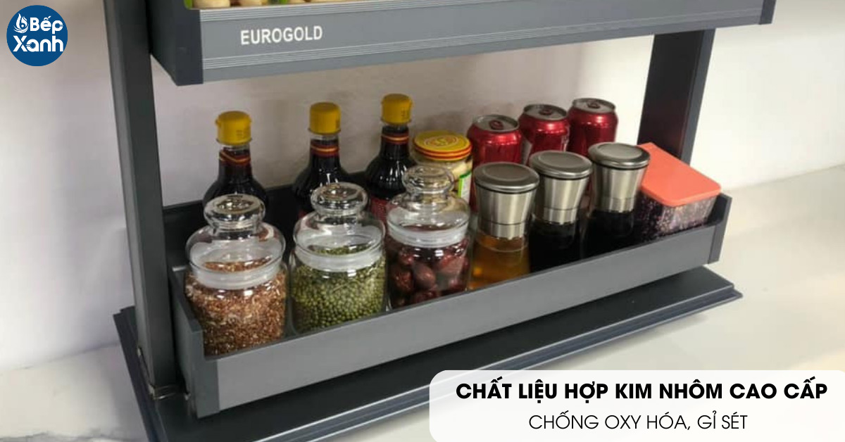 Giá gia vị điện động cơ Eurogold EMS700 chất liệu