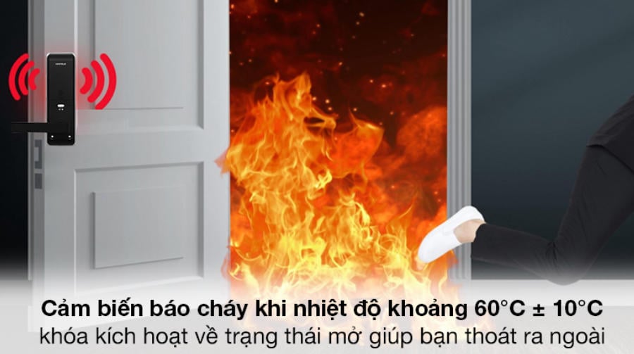 Cảm biến báo cháy - Khóa điện tử Hafele thân khóa lớn EL7700 (912.05.584)