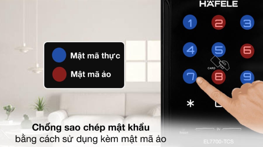 Ch��ng sao chép mật khẩu - Khóa điện tử Hafele thân khóa lớn EL7700 (912.05.584)
