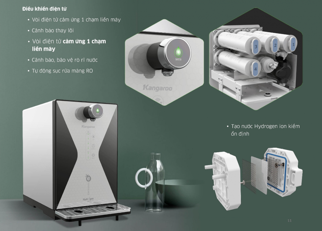 Máy lọc nước Kangaroo Hydrogen ion kiềm KG100EED IoT