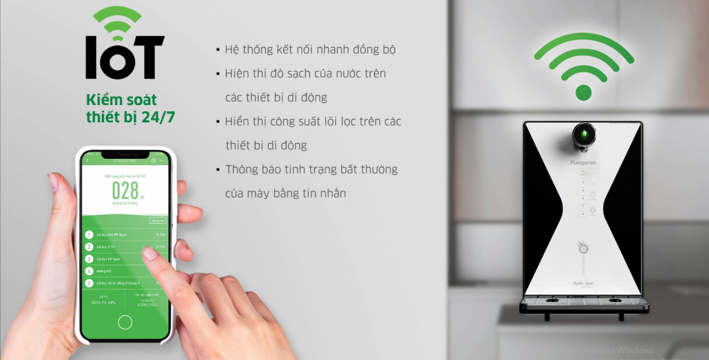 Máy lọc nước Kangaroo Hydrogen ion kiềm KG100EED IoT