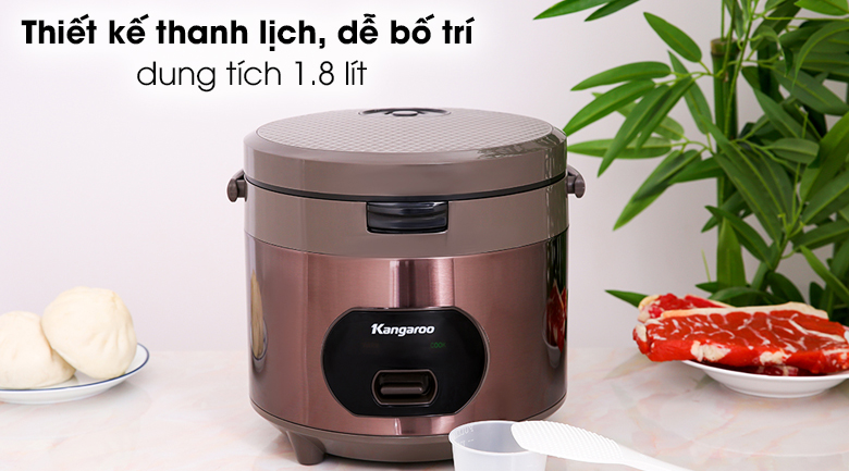 Nồi cơm nắp gài Kangaroo KG18R2 1.8 lít - Thiết kế thanh lịch, màu sắc quý phái