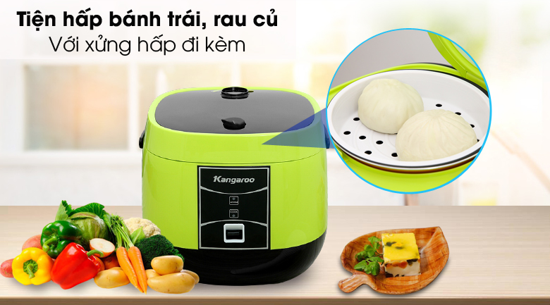 Kèm xửng hấp - Nồi cơm nắp gài Kangaroo KG22R1 2.2 lít