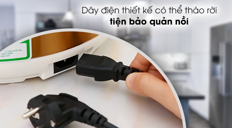 Nồi cơm nắp gài Kangaroo KG572 2.2 lít - Dây điện thiết kế có thể tháo rời