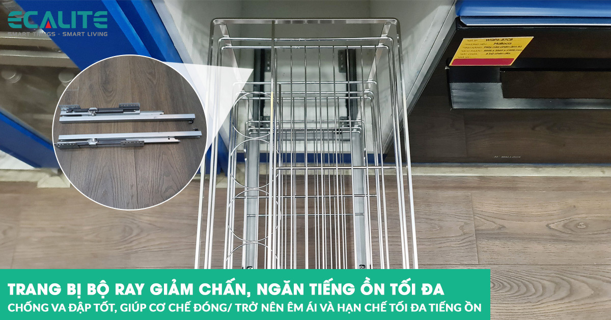 Kệ đựng gia vị Ecalite EL-NP35B ray trượt