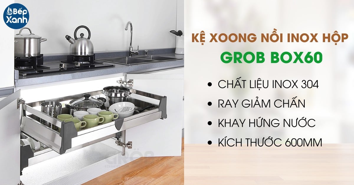 kệ xxong nồi inox hộp Grob Box60 kệ xxong nồi inox hộp Grob Box60