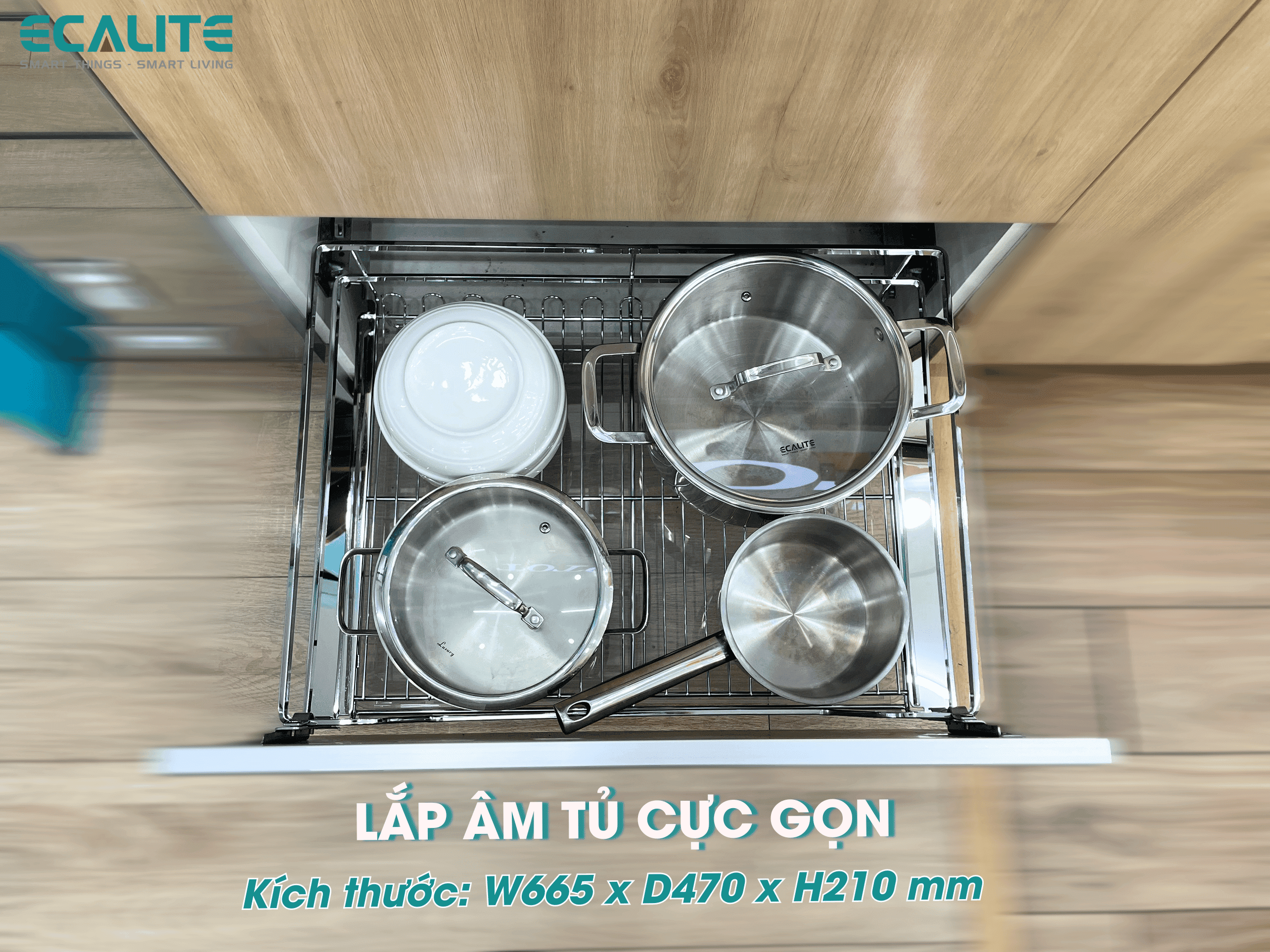 Kệ xoong nồi tủ dưới Ecalite EL-EP7003SC thiết kế