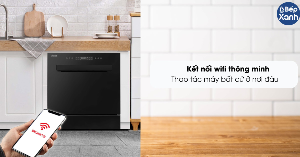 máy rửa chén Texgio TGWFD78GB kết nối wifi thông minh