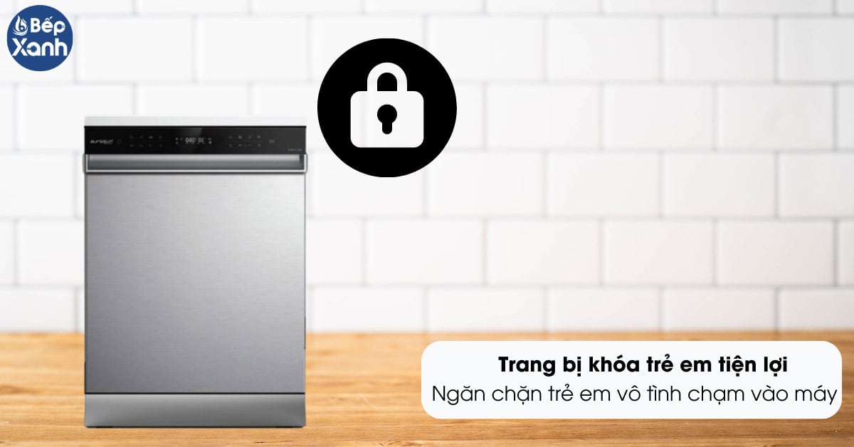 Máy rửa bát Eurosun SMS81EU19ES trang bị khóa trẻ em