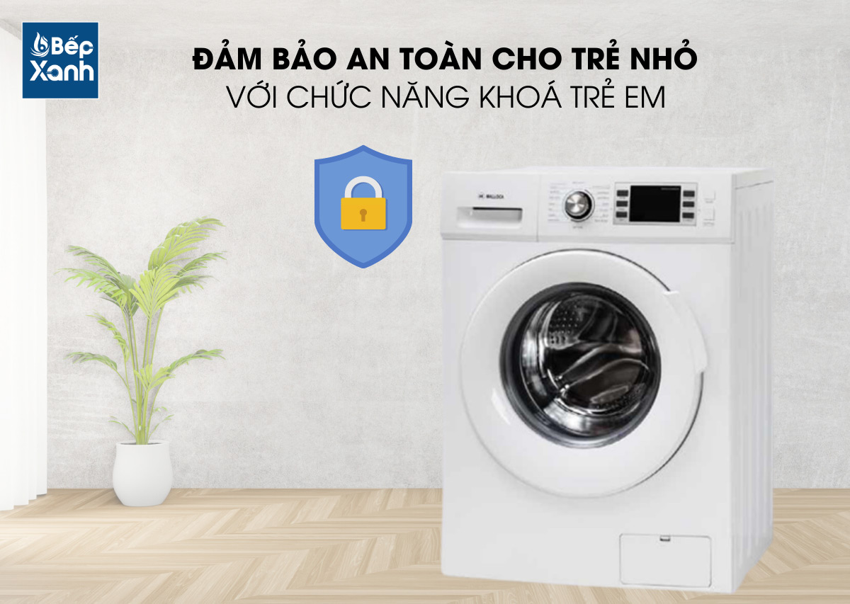 Chức năn khóa trẻ em an toàn trên máy giặt Malloca MWM-C1903E