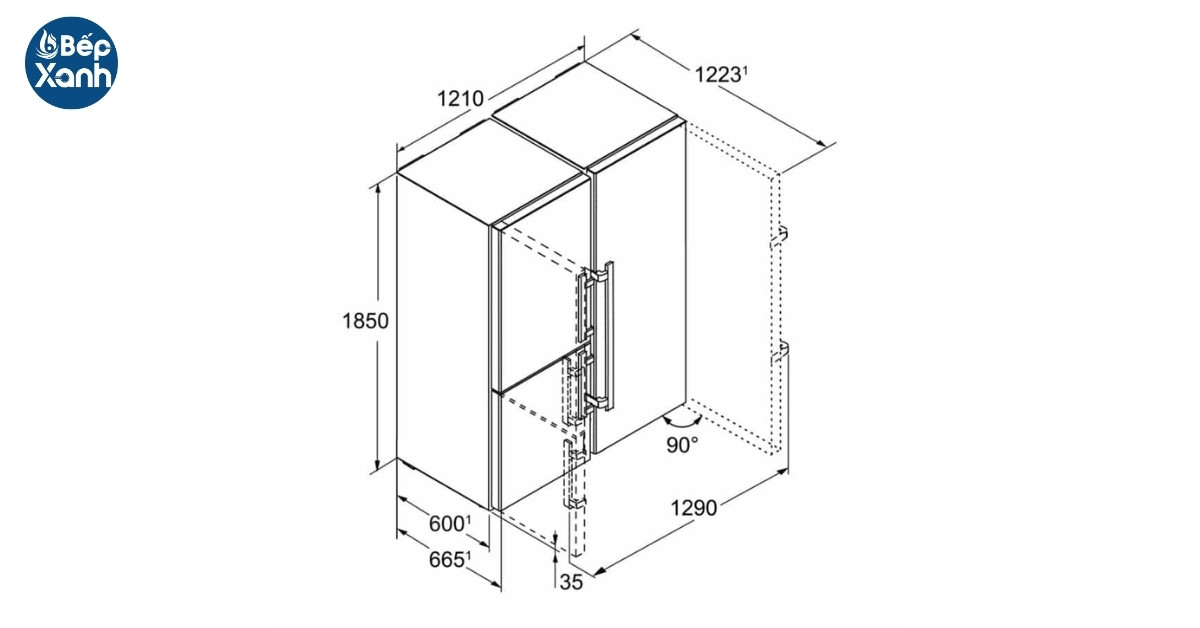 Kích thước Tủ Lạnh Liebherr SBSes 8496-21 