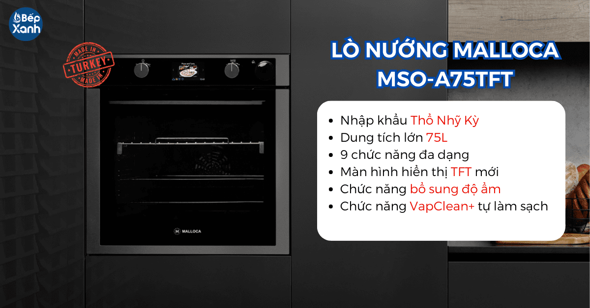 Lò nướng 9 chức năng Malloca MSO-A75TFT