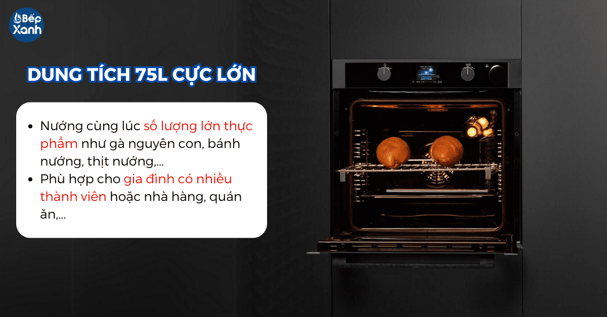 Dung tích lớn 75L 