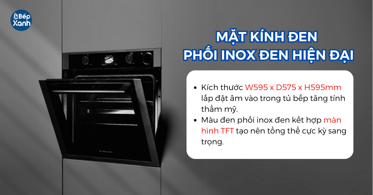 Kiểu dáng thu hút với mặt kính đen phối inox