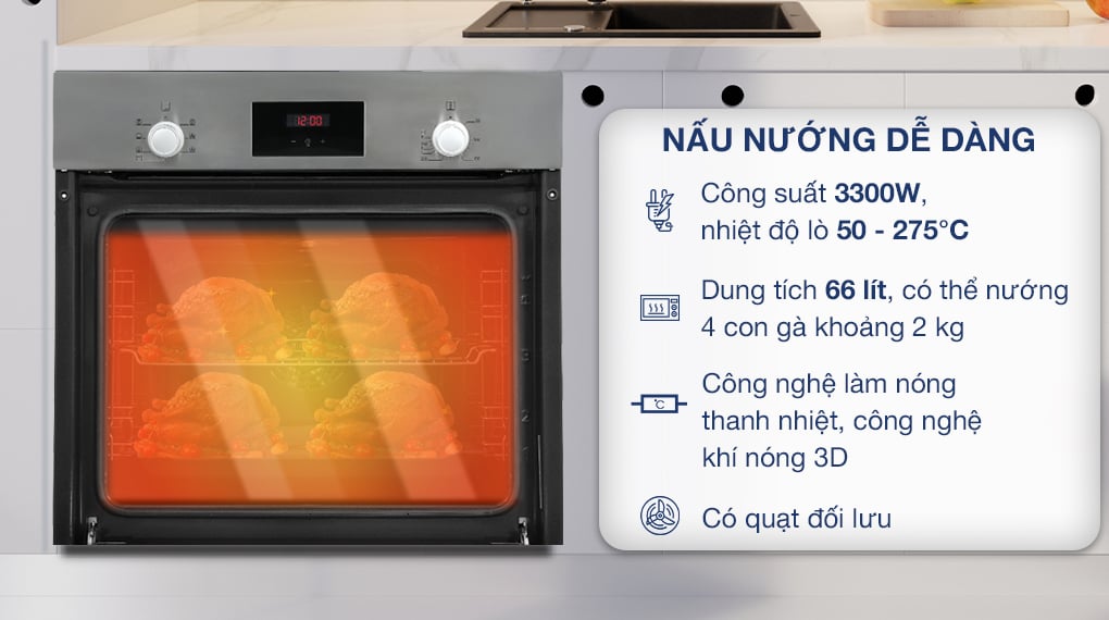 Lò nướng âm Bosch HBF113BR0A - Dễ dàng nấu nướng Lò nướng âm Bosch HBF113BR0A - Dễ dàng nấu nướng