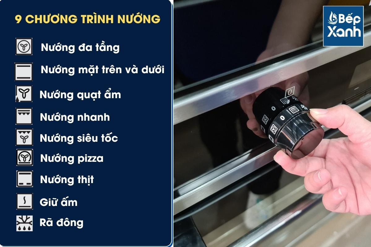 9 chương trình nướng của lò