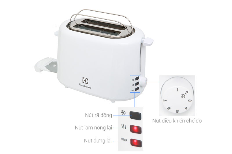 Chế độ nướng - Máy nướng bánh mì Electrolux ETS1303W