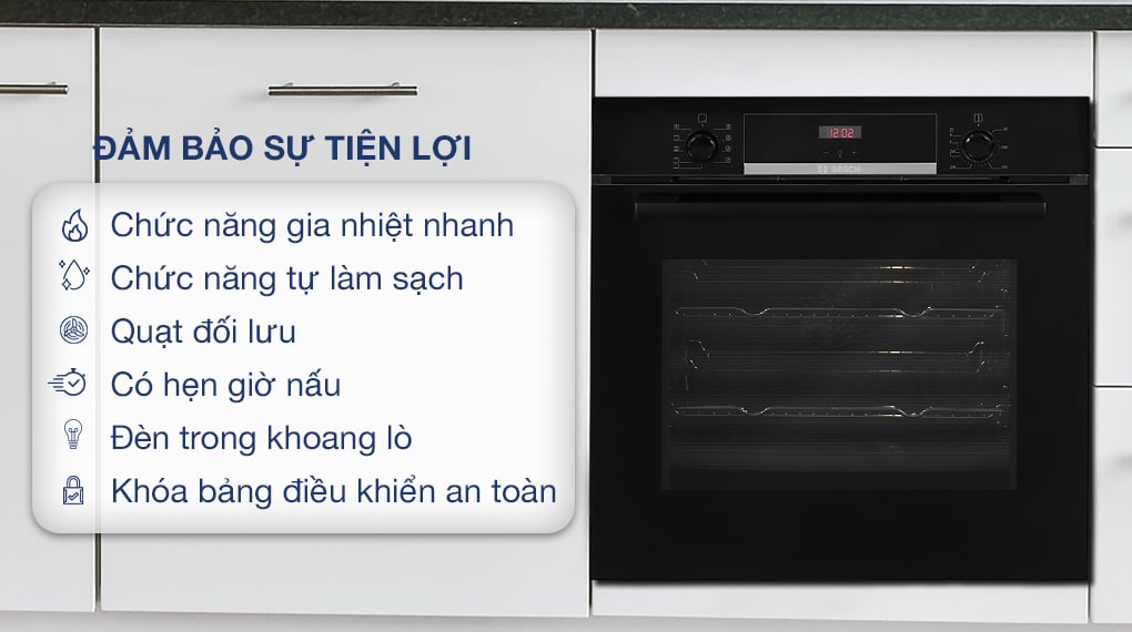 Lò nướng âm Bosch HBS534BB0B 71 lít - Tiện ích Lò nướng âm Bosch HBS534BB0B 71 lít - Tiện ích