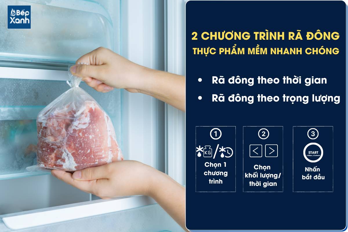 2 chương trình rã đông giúp làm mềm thực phẩm nhanh