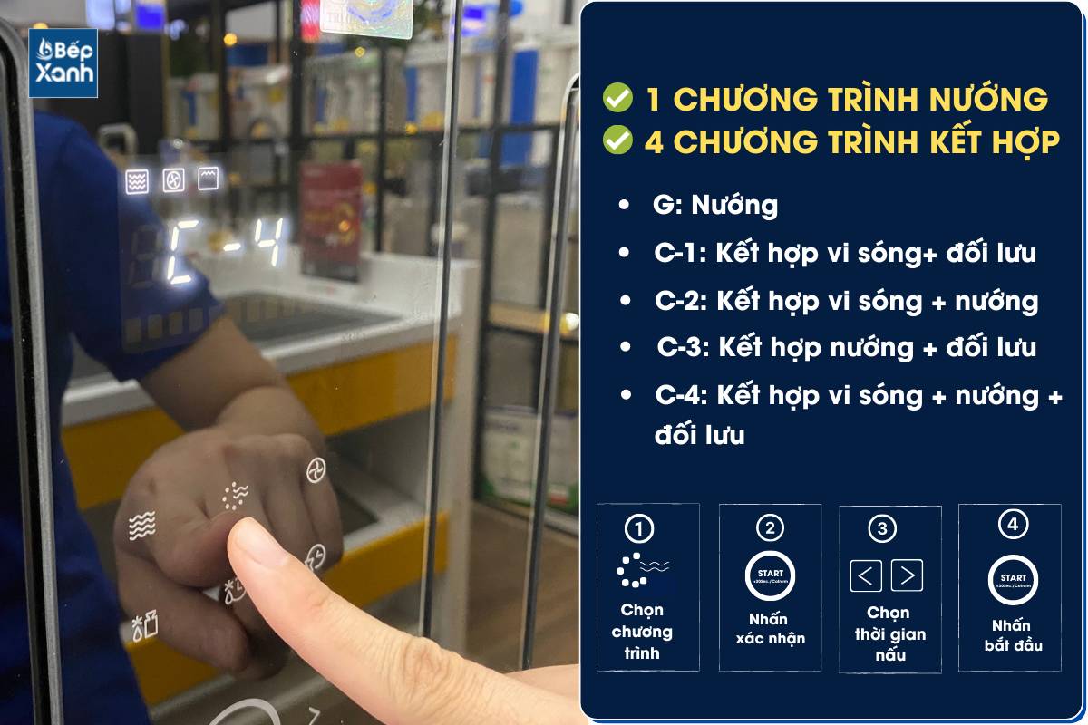 Lò vi sóng KF-MC34L có nướng và 4 chương trình kết hợp