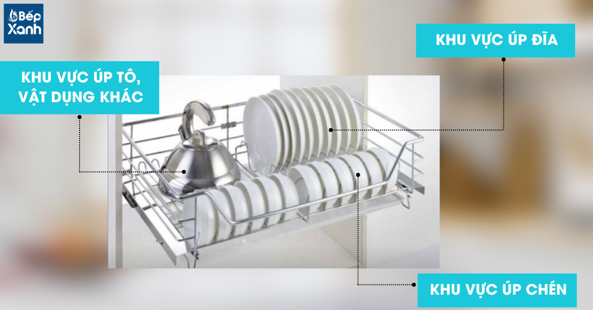 Phân chia khu vực úp chén đĩa hợp lý