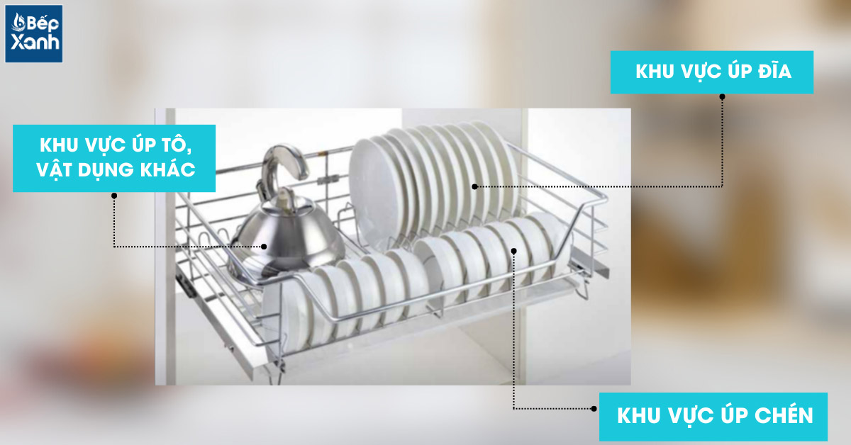 Phân chia khu vực úp chén đĩa hợp lý