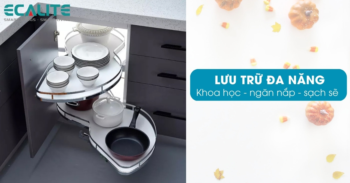 Khả năng lưu trữ thông minh của mâm xoay góc Ecalite