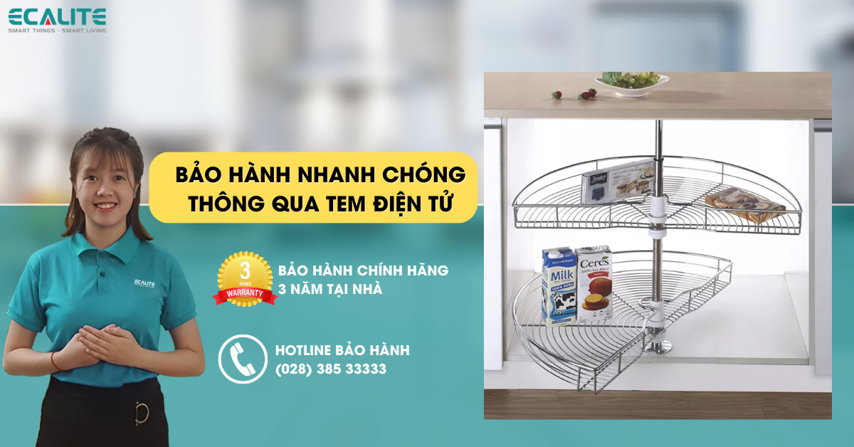chính sách bảo hành mâm xoay ecalite el-nh180s