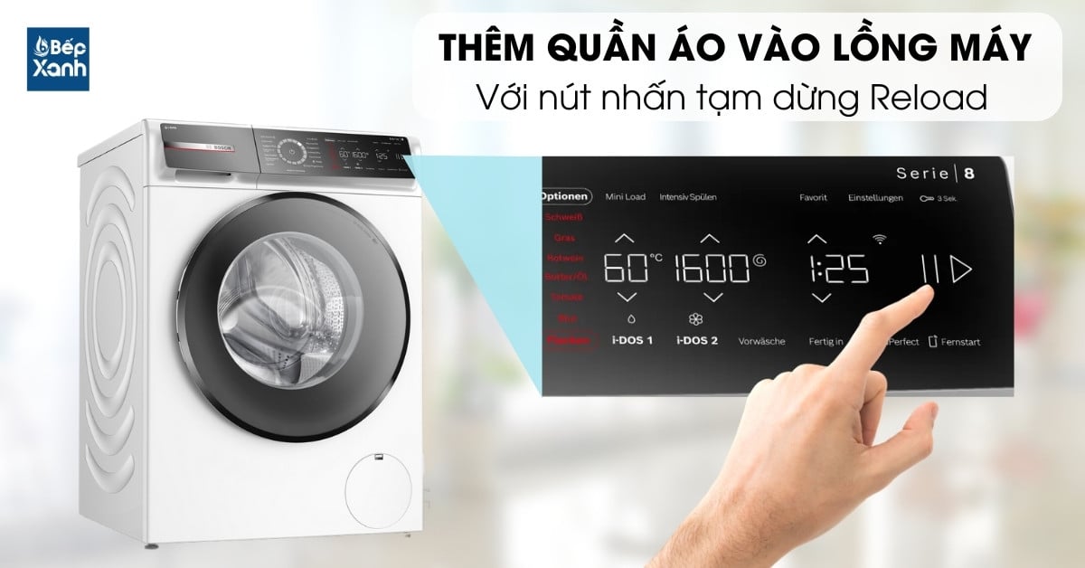 Máy giặt Bosch WGB256A40 thêm quần áo vào lồng máy dễ dàng