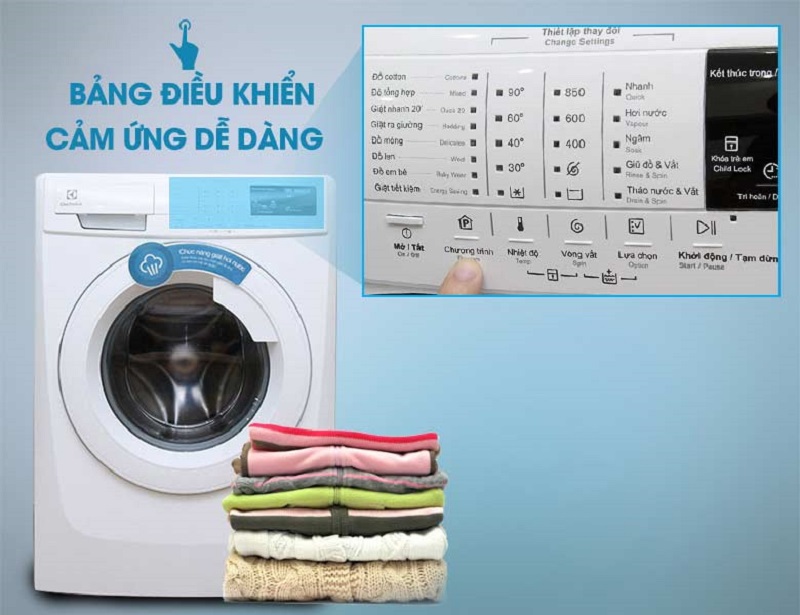 Nhờ IQ Touch, máy giặt Electrolux EWF10843 sẽ dễ dàng sử dụng hơn