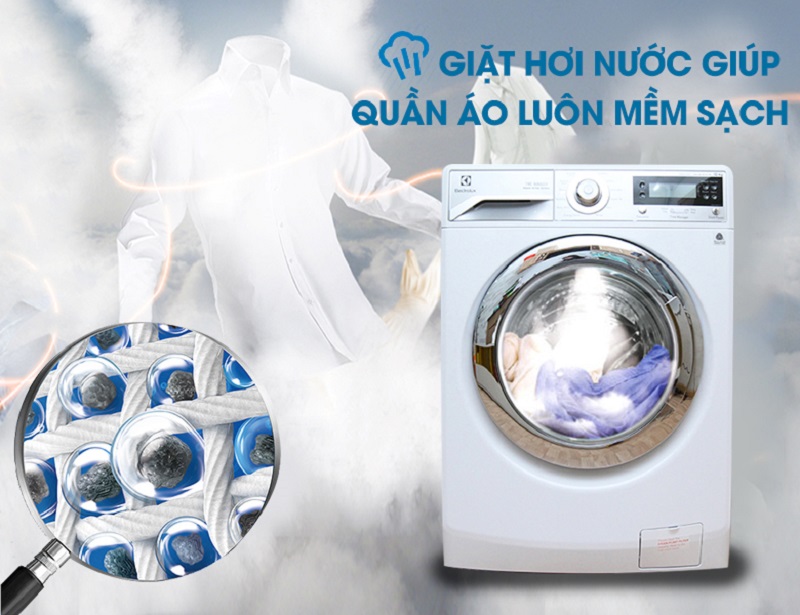 Máy giặt Electrolux EWF12022 với tiện ích giặt hơi nước