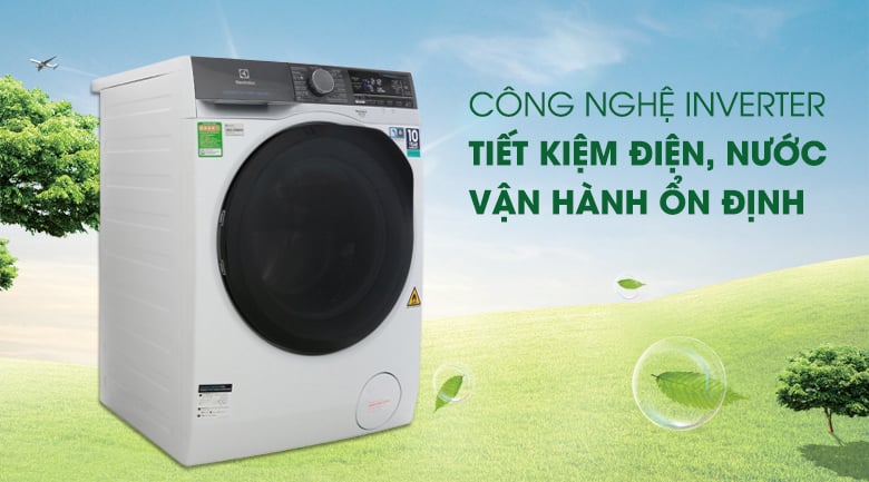Công nghệ Inverter hiện đại và tiết kiệm năng lượng - Máy giặt sấy Electrolux Inverter 10 kg EWW1042AEWA