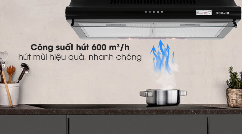 Công suất - Máy hút mùi Pramie CL9B-700 Công suất - Máy hút mùi Pramie CL9B-700