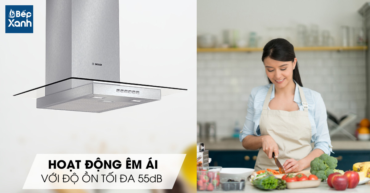 Máy hút mùi áp tường Bosch DWA077A50 độ ồn thấp