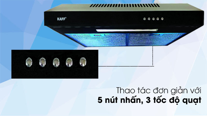 Bảng điều khiển của Máy hút mùi cổ điển Kaff KF-SL60KB