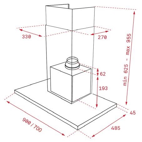 Bản vẽ kỹ thuật máy hút mùi Teka DLH 986 T 40487182