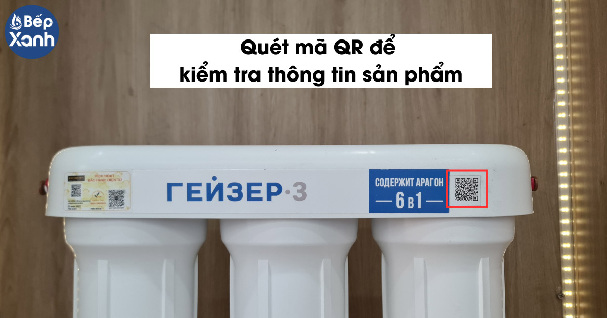 Máy lọc nước Nano Geyser 3 quét mã QR kiểm tra hàng