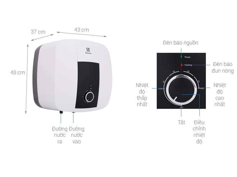 Thông số kỹ thuật Bình nước nóng Electrolux 30 lít EWS302DX-DWM