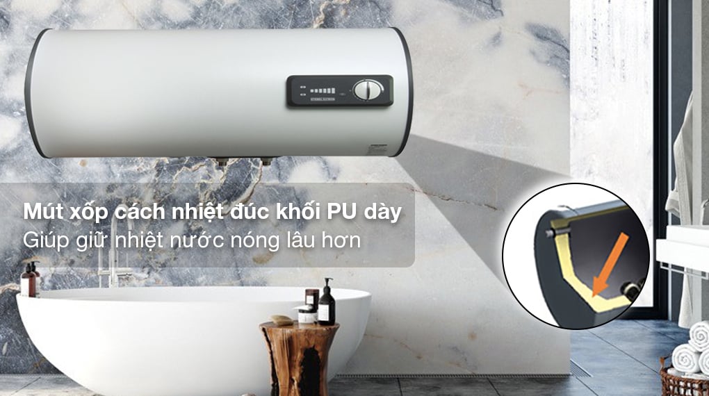 Bình nóng lạnh gián tiếp Stiebel Eltron 15 lít ESH 15 H Plus T-VN - Lớp cách nhiệt mút xốp cách nhiệt đúc khối PU dày giúp giữ nước nóng lâu hơn 