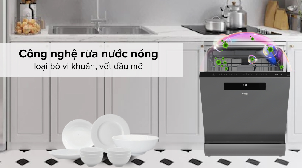 Máy rửa bát độc lập có sấy Beko DEN48520X - Công nghệ rửa Máy rửa bát độc lập có sấy Beko DEN48520X - Công nghệ rửa