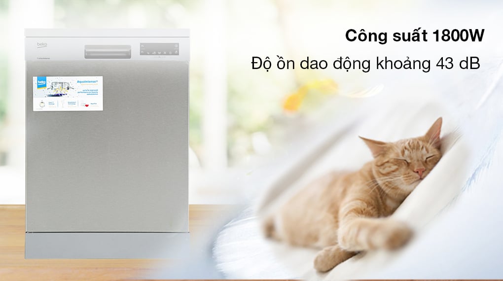 Máy rửa bát độc lập có sấy Beko DFN28424X - công suất 1800W, độ ồn khoảng 43 db Máy rửa bát độc lập có sấy Beko DFN28424X - công suất 1800W, độ ồn khoảng 43 db
