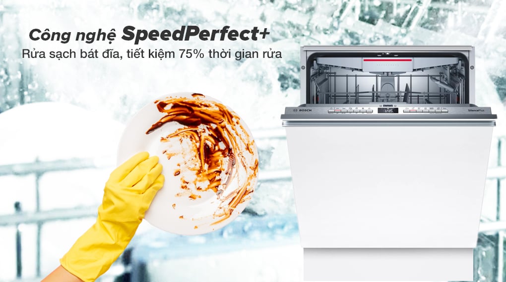 Máy rửa chén âm toàn phần Bosch SMV4ECX14E - công nghệ SpeedPerfect+ Máy rửa chén âm toàn phần Bosch SMV4ECX14E - công nghệ SpeedPerfect+