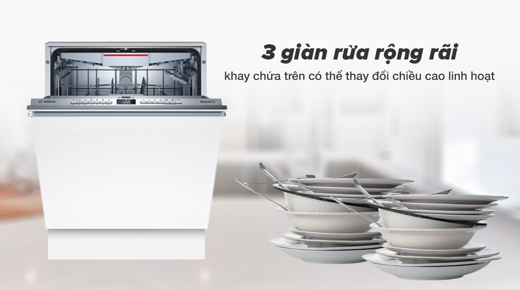 Máy rửa chén âm toàn phần Bosch SMV4ECX14E - 3 giàn rửa Máy rửa chén âm toàn phần Bosch SMV4ECX14E - 3 giàn rửa