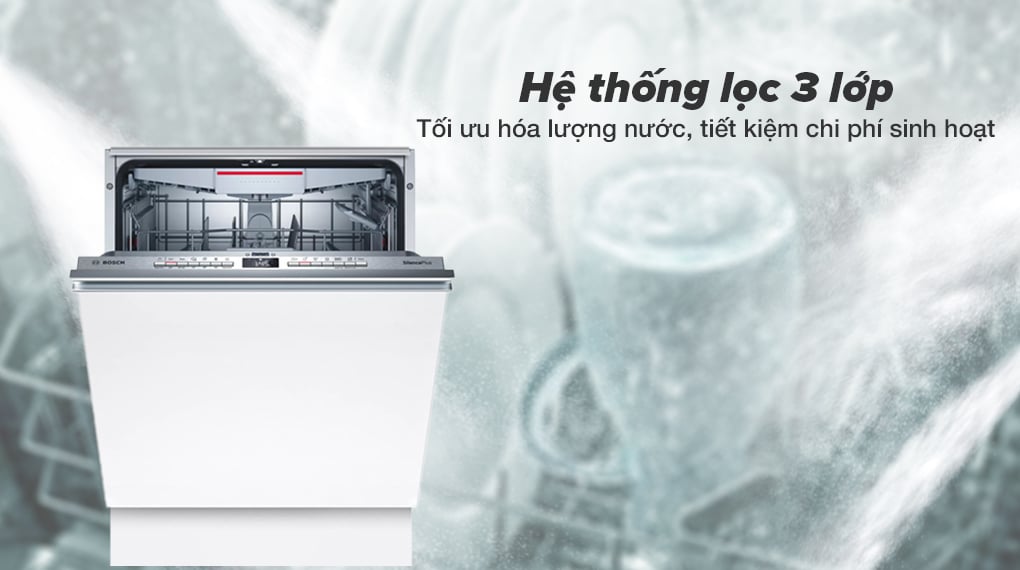 Máy rửa chén âm toàn phần Bosch SMV4ECX14E - hệ thống lọc 3 lớp Máy rửa chén âm toàn phần Bosch SMV4ECX14E - hệ thống lọc 3 lớp
