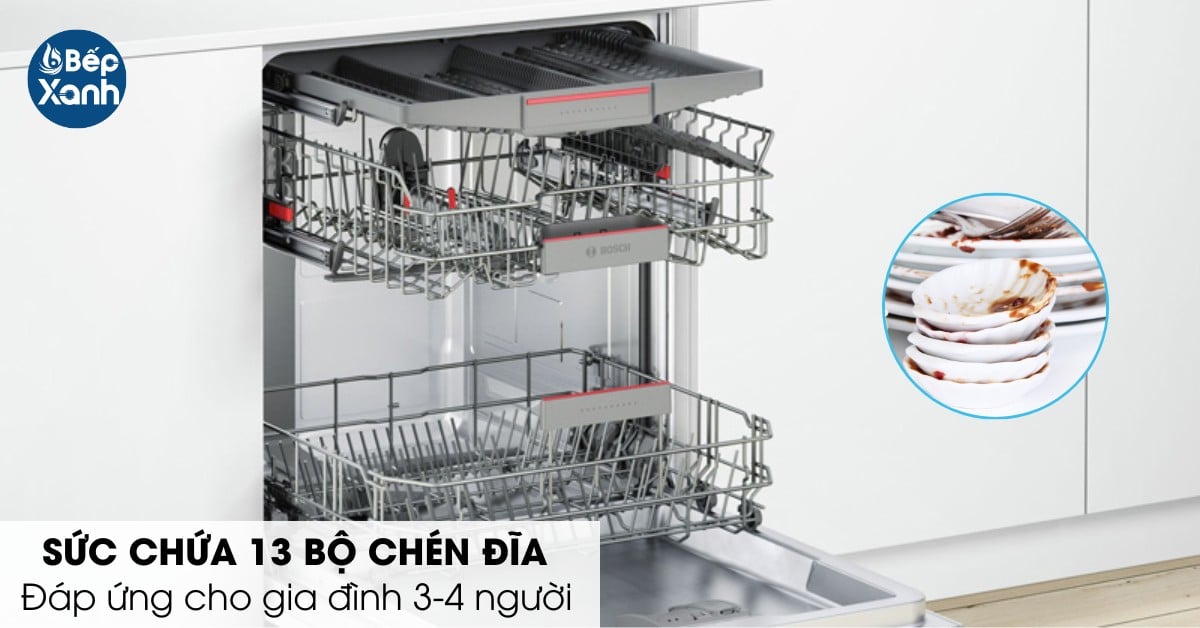 sức chứa máy rửa chén Bosch SMI68MS07E sức chứa máy rửa chén Bosch SMI68MS07E