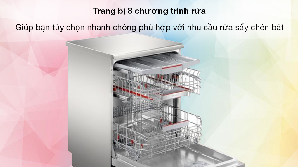 Máy rửa chén độc lập Bosch SMS6ECI04E - Chương trình rửa Máy rửa chén độc lập Bosch SMS6ECI04E - Chương trình rửa