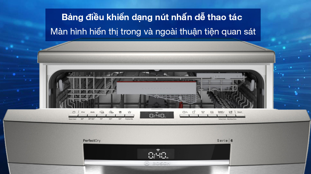 Máy rửa chén độc lập Bosch SMS6ZDI08E - Bảng điều khiển Máy rửa chén độc lập Bosch SMS6ZDI08E - Bảng điều khiển
