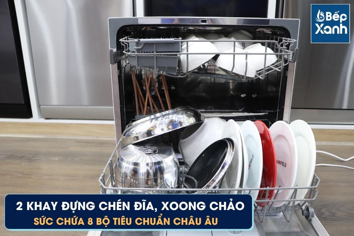 Khoang rửa rộng với sức chứa lớn